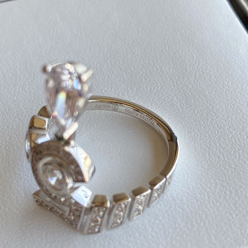 18K  Chanel Diamond No.5 Drop Ring