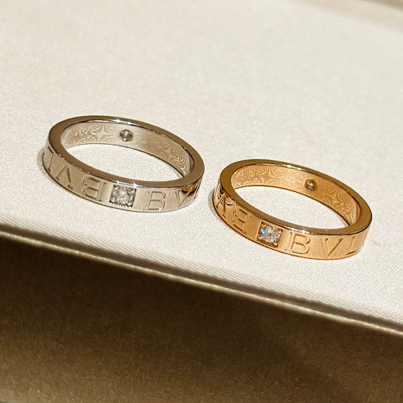 18K Rose Gold BVLGARI Diamond Ring