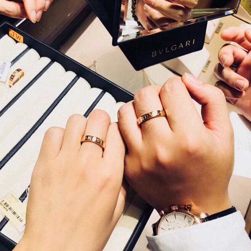 18K Rose Gold BVLGARI Diamond Ring