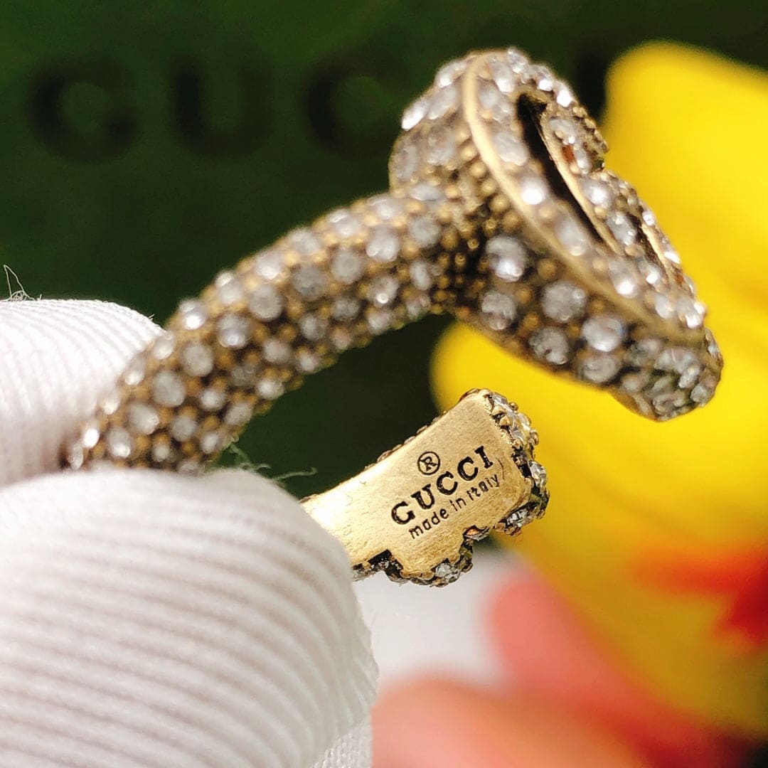 18K Double Gucci Crystal Ring