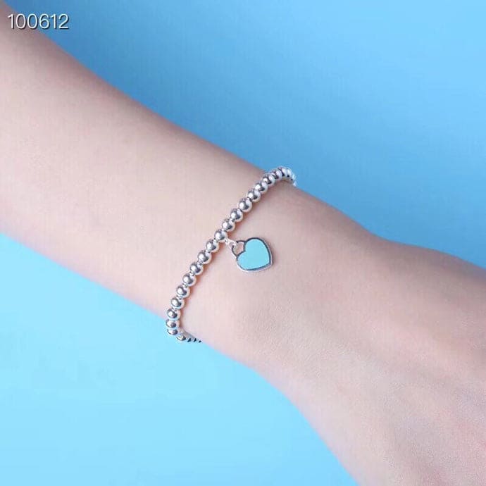 18K Return to Tiffany Blue Heart Tag Bead Bracelet