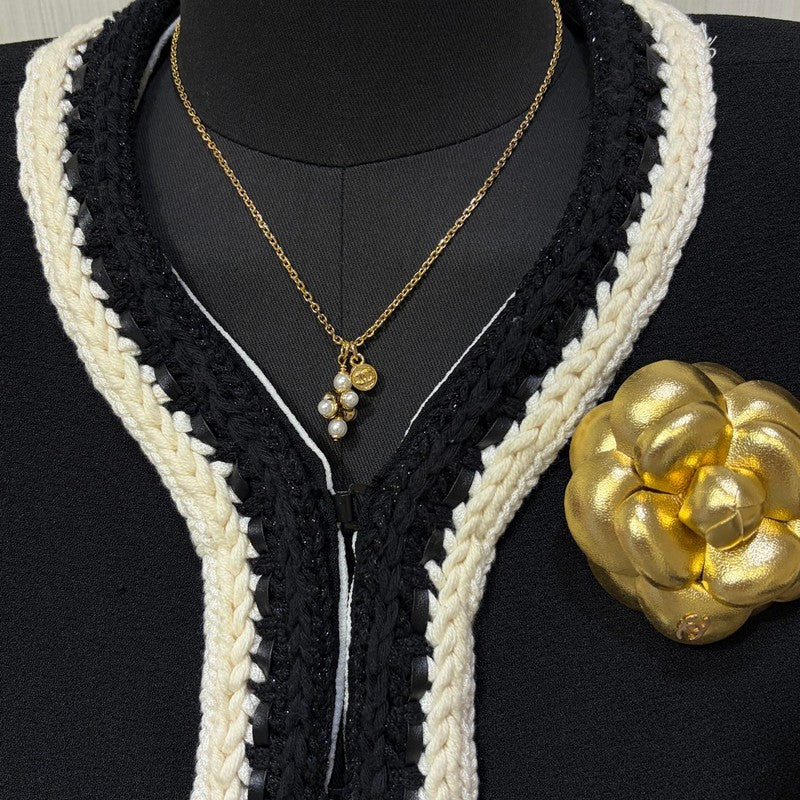 18K  Chanel 26P Grape Pearl Gold Necklace