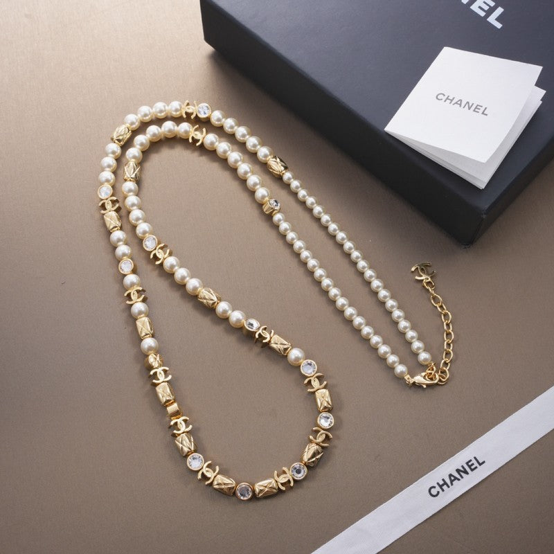 18K  Chanel 26C Crystal Long Necklace