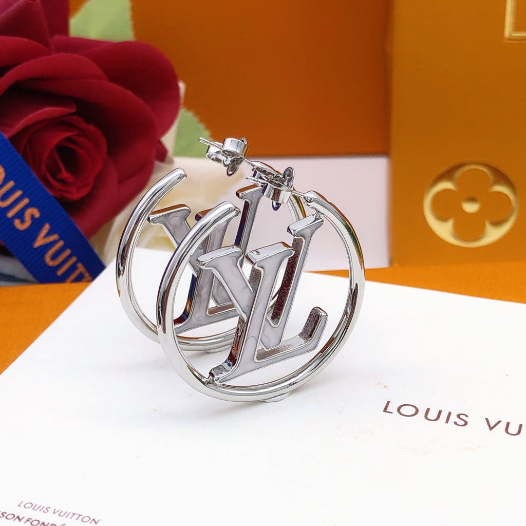 18K Louis Vuitton Louise Hoop Pearls Earrings