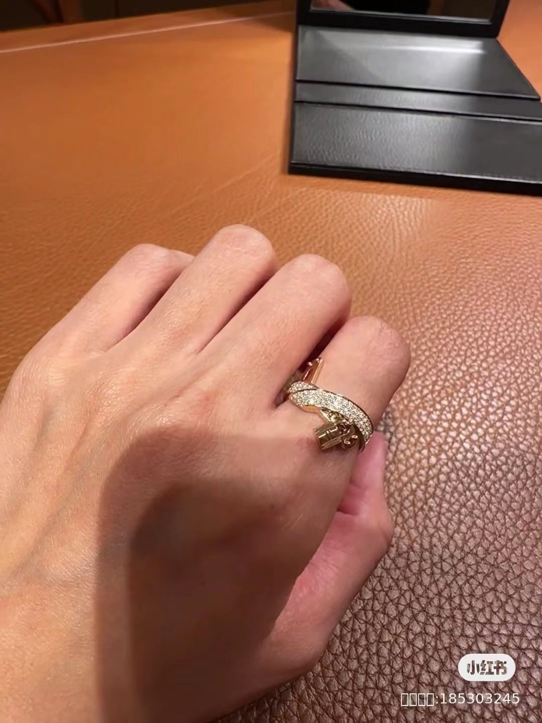 18K Kelly Gavroche Diamonds Hermes Ring