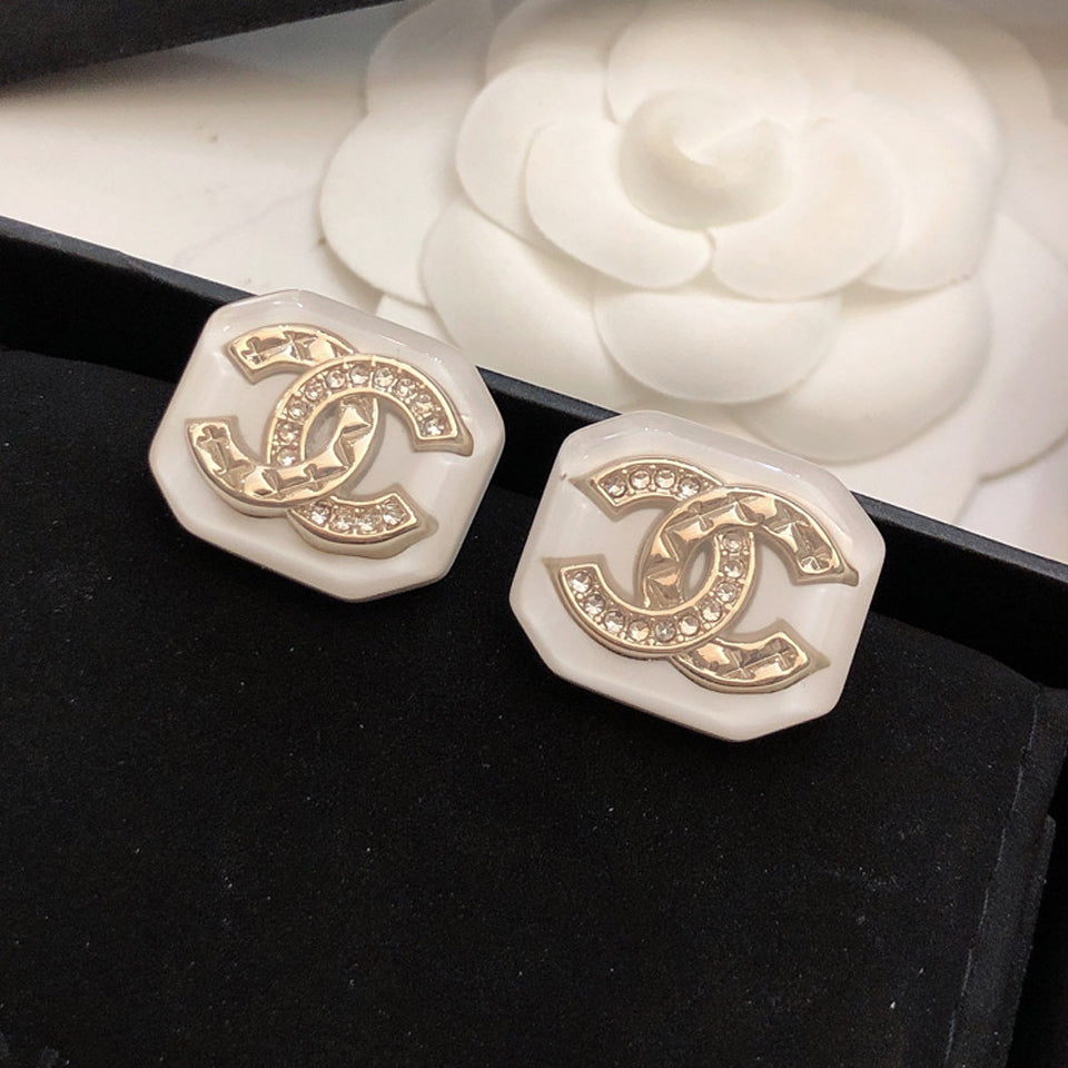 18K  Chanel Resin Earrings