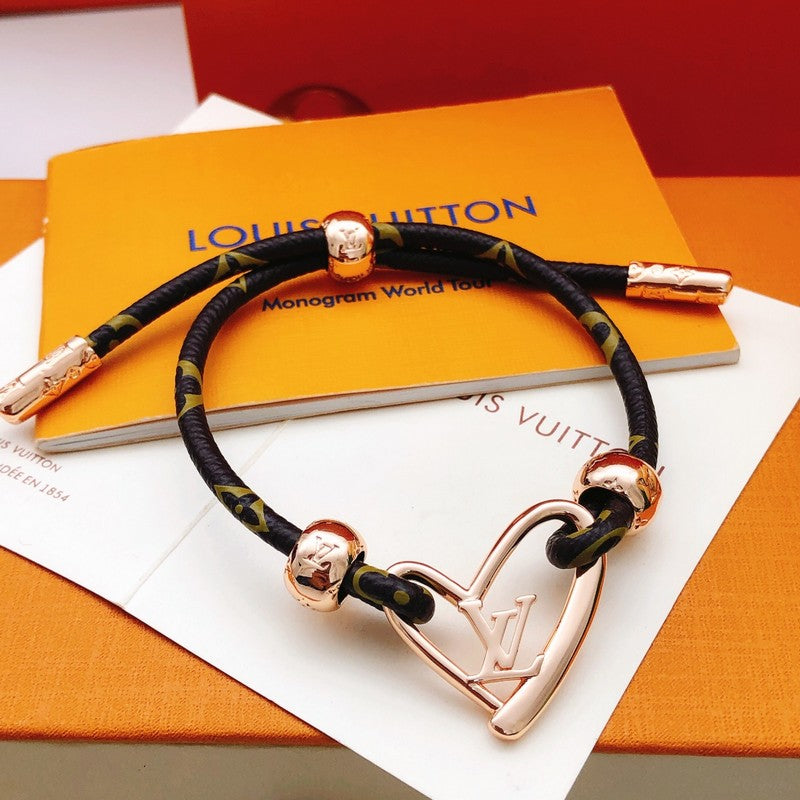 18K Louis Vuitton Heart Charm Bracelet