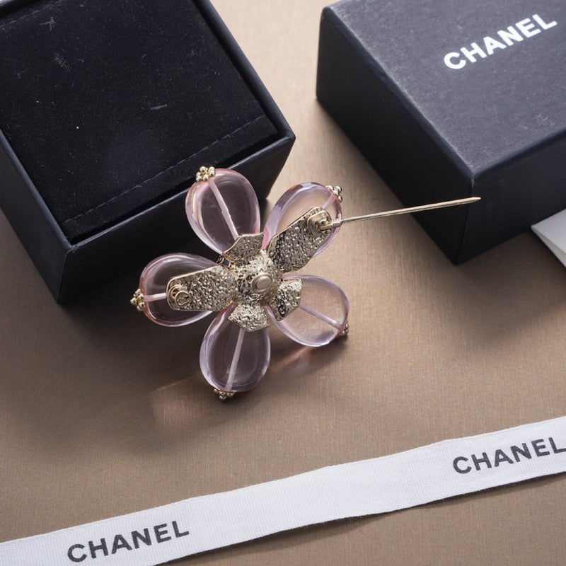 18K  Chanel Pink & Purple Brooch