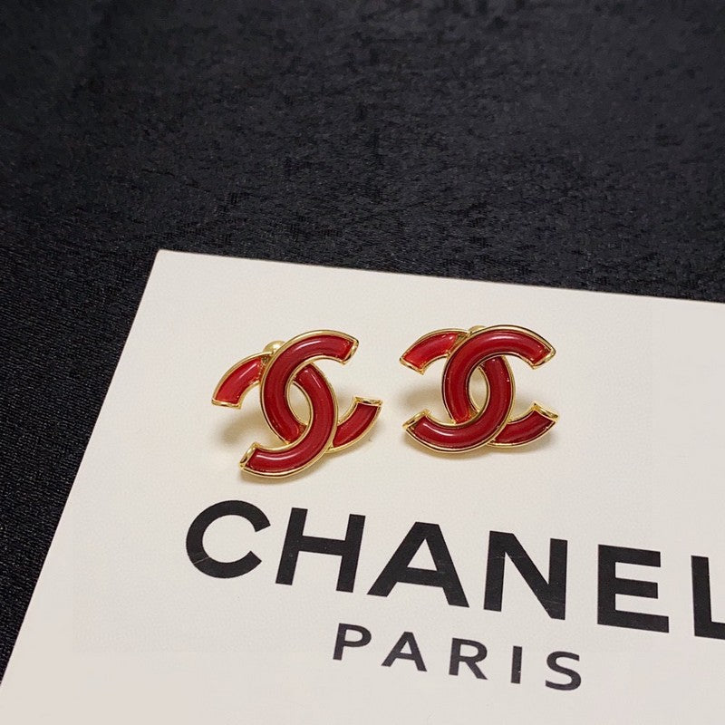 18K  Chanel Red Earrings