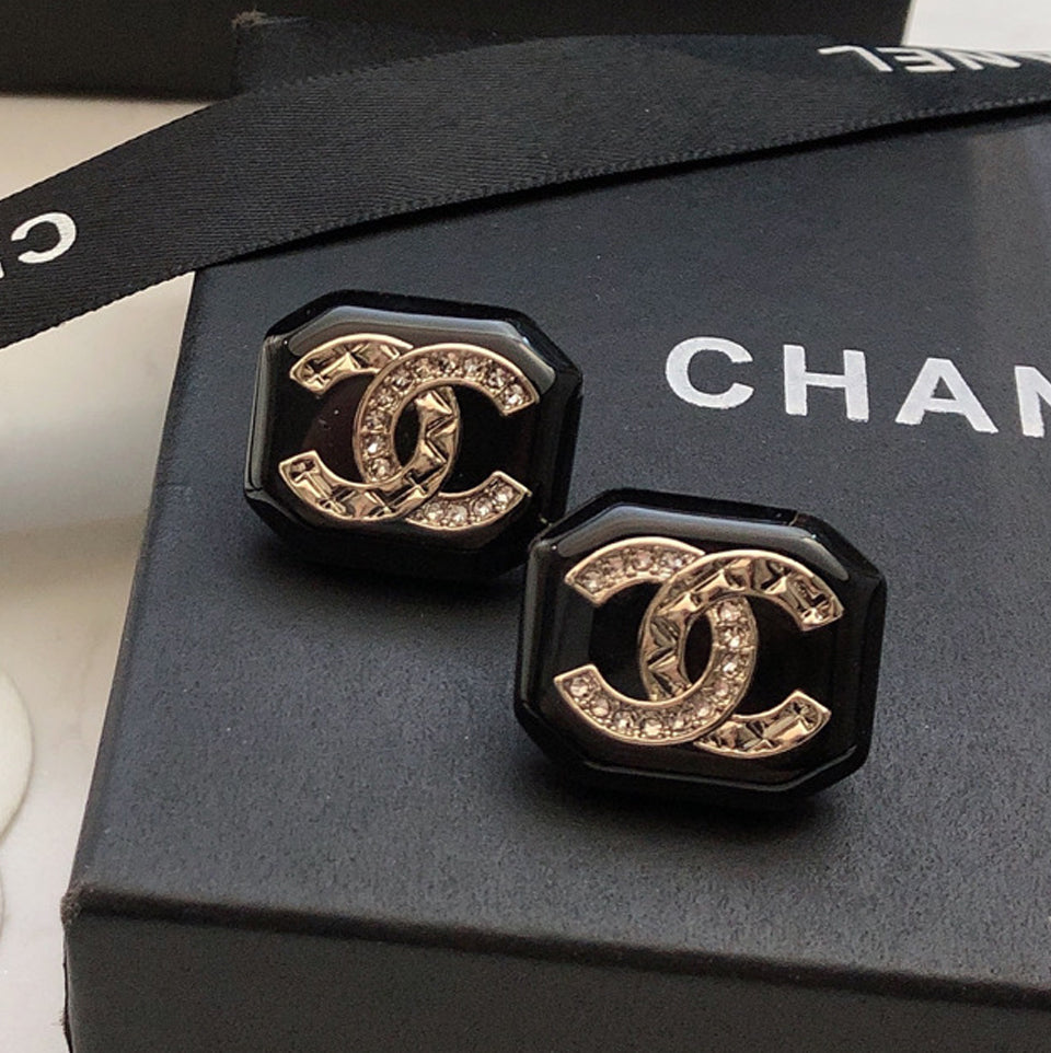 18K  Chanel Resin Earrings