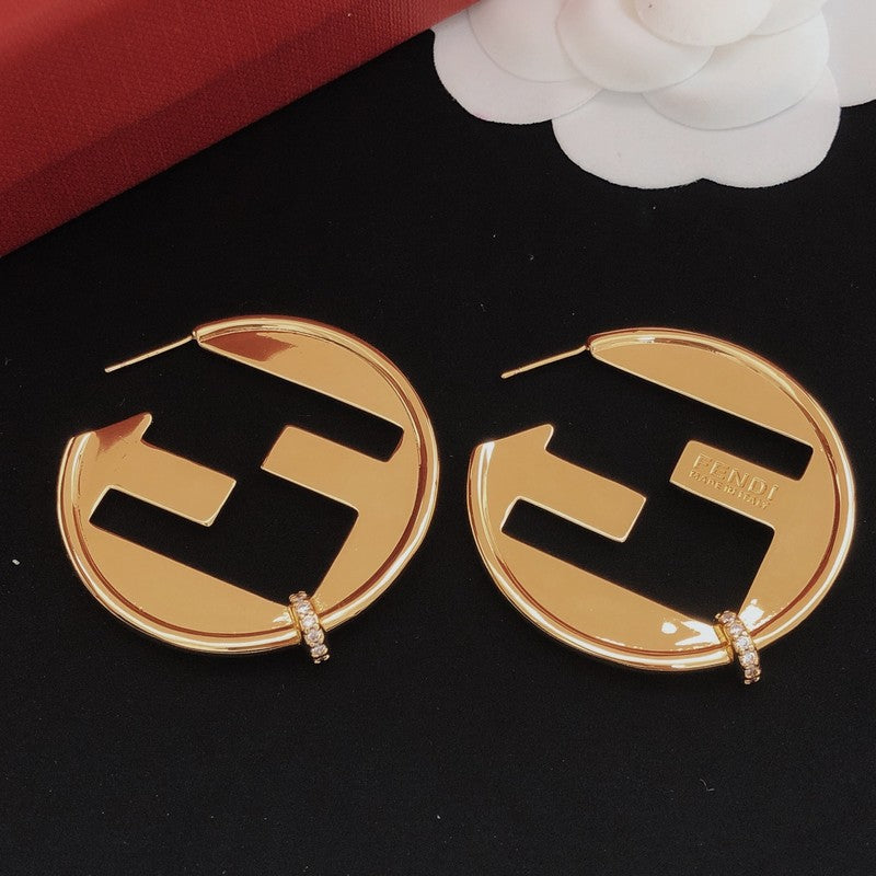 18K Fendi Big Round Earrings