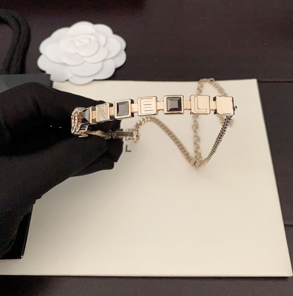 18K  Chanel Gray Crystals Necklace