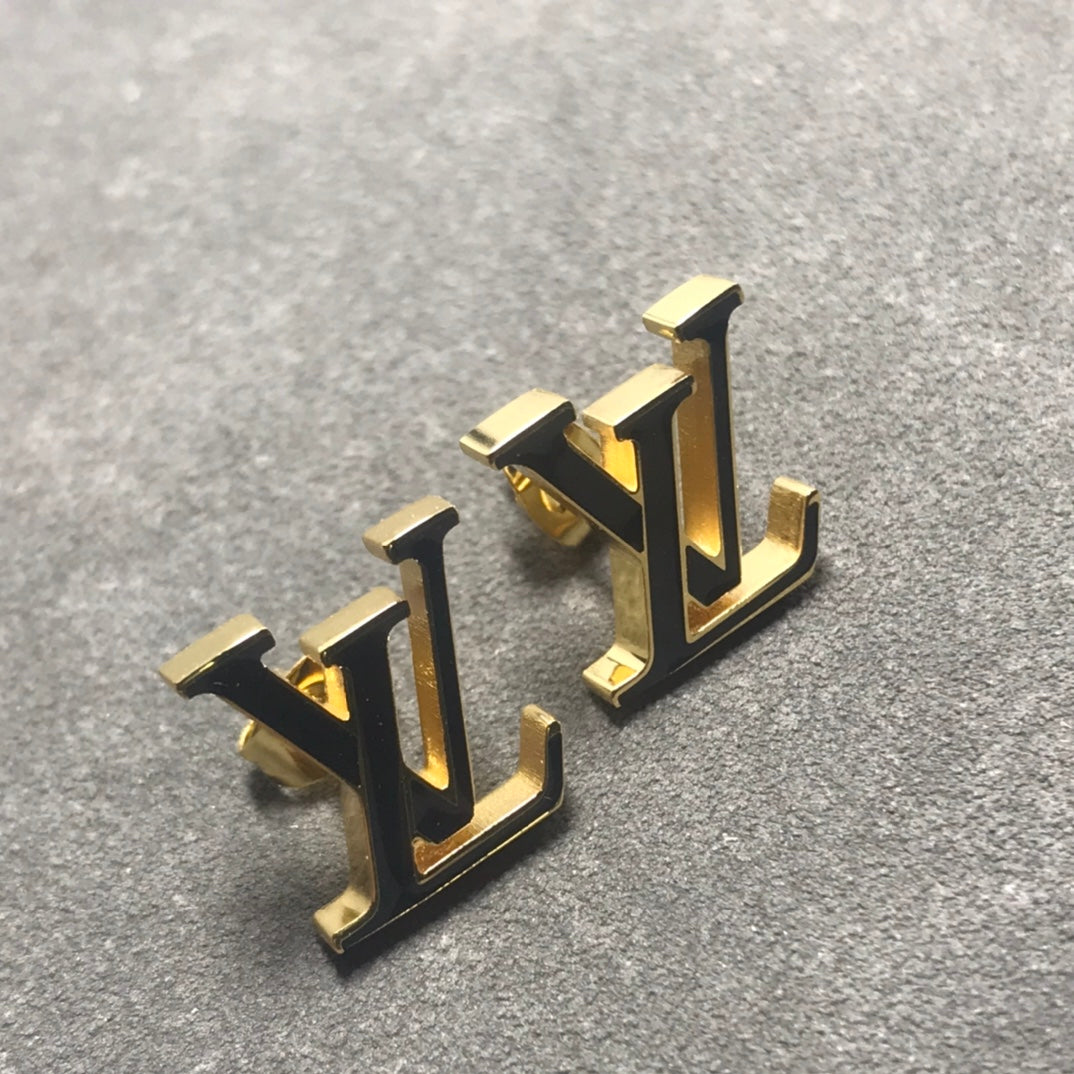 18K Louis Vuitton Iconic Black Earrings