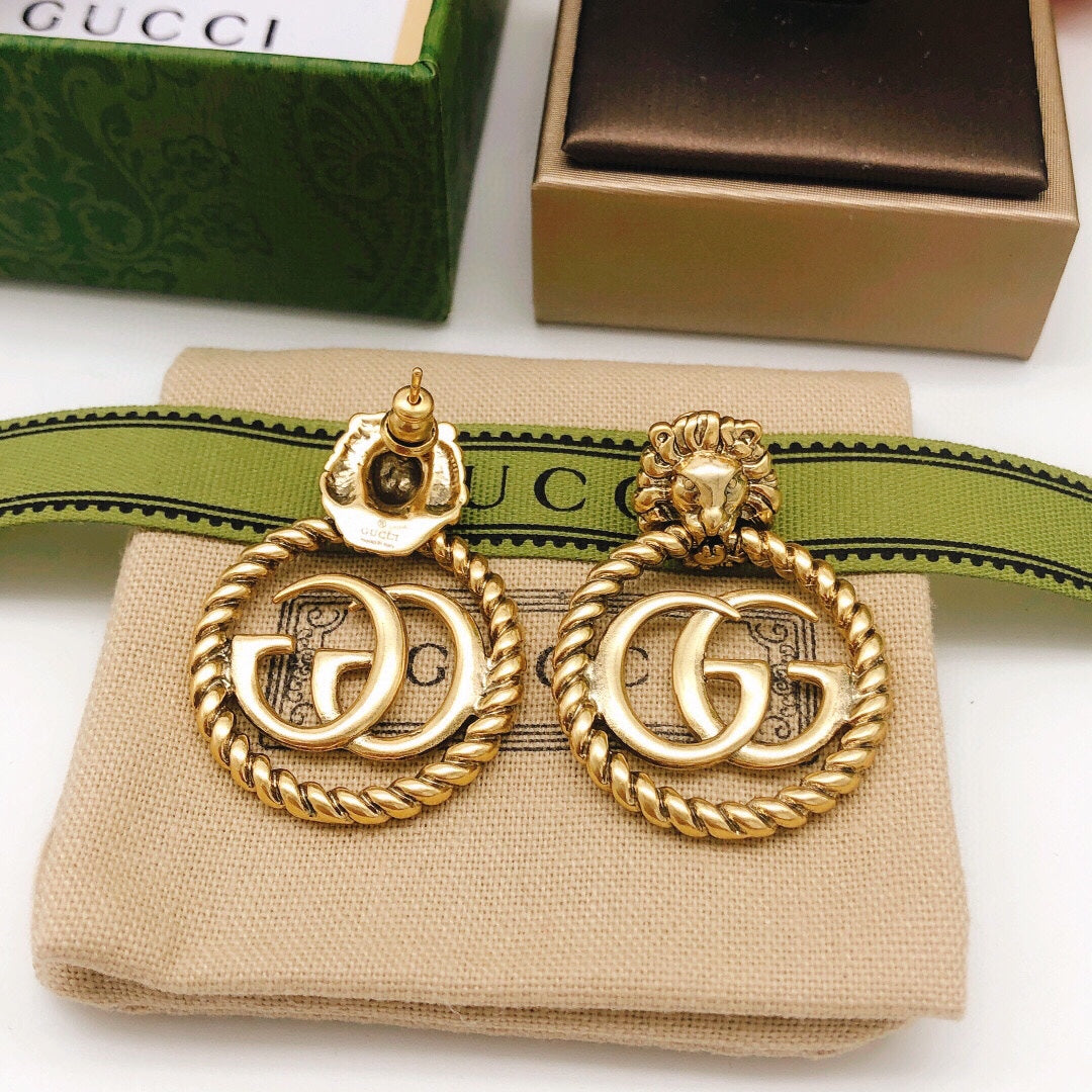 18K Double Gucci Pendant Earrings