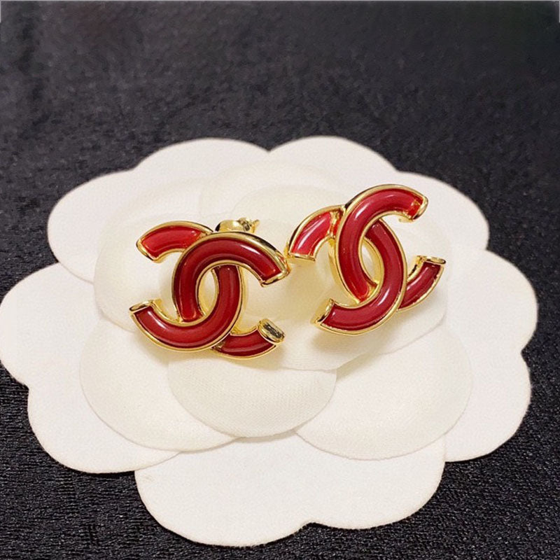 18K  Chanel Red Earrings