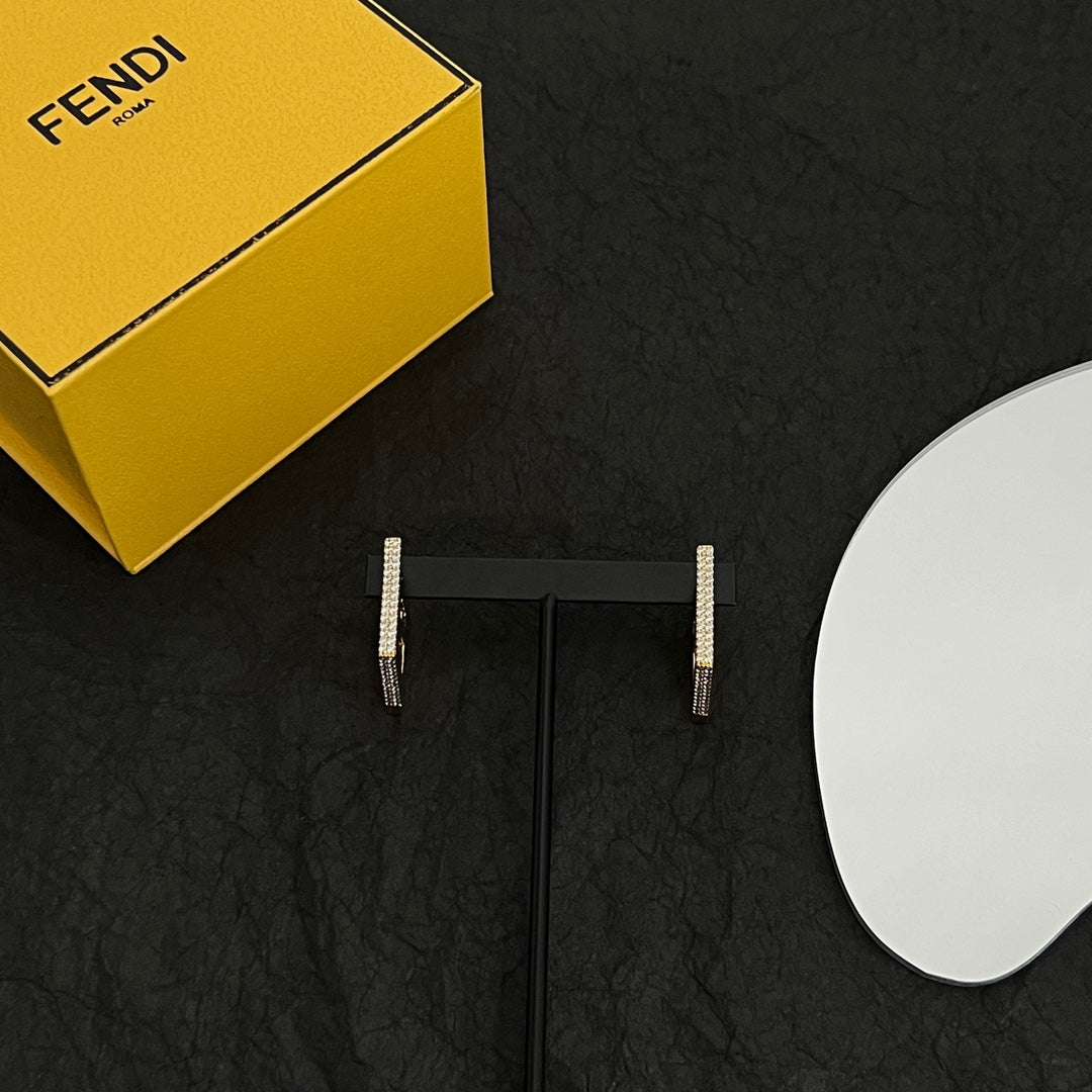 18K Fendi Forever Crystals Earrings