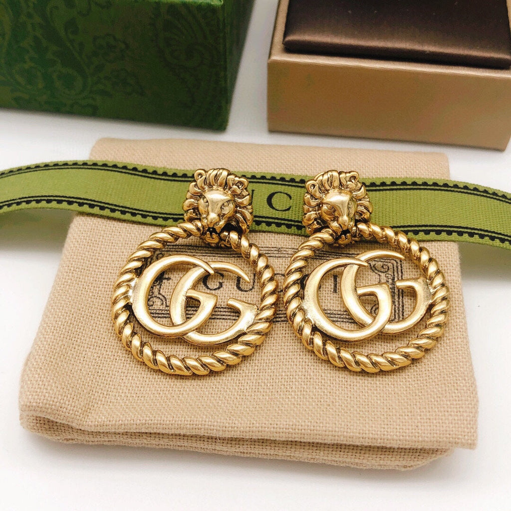 18K Double Gucci Pendant Earrings