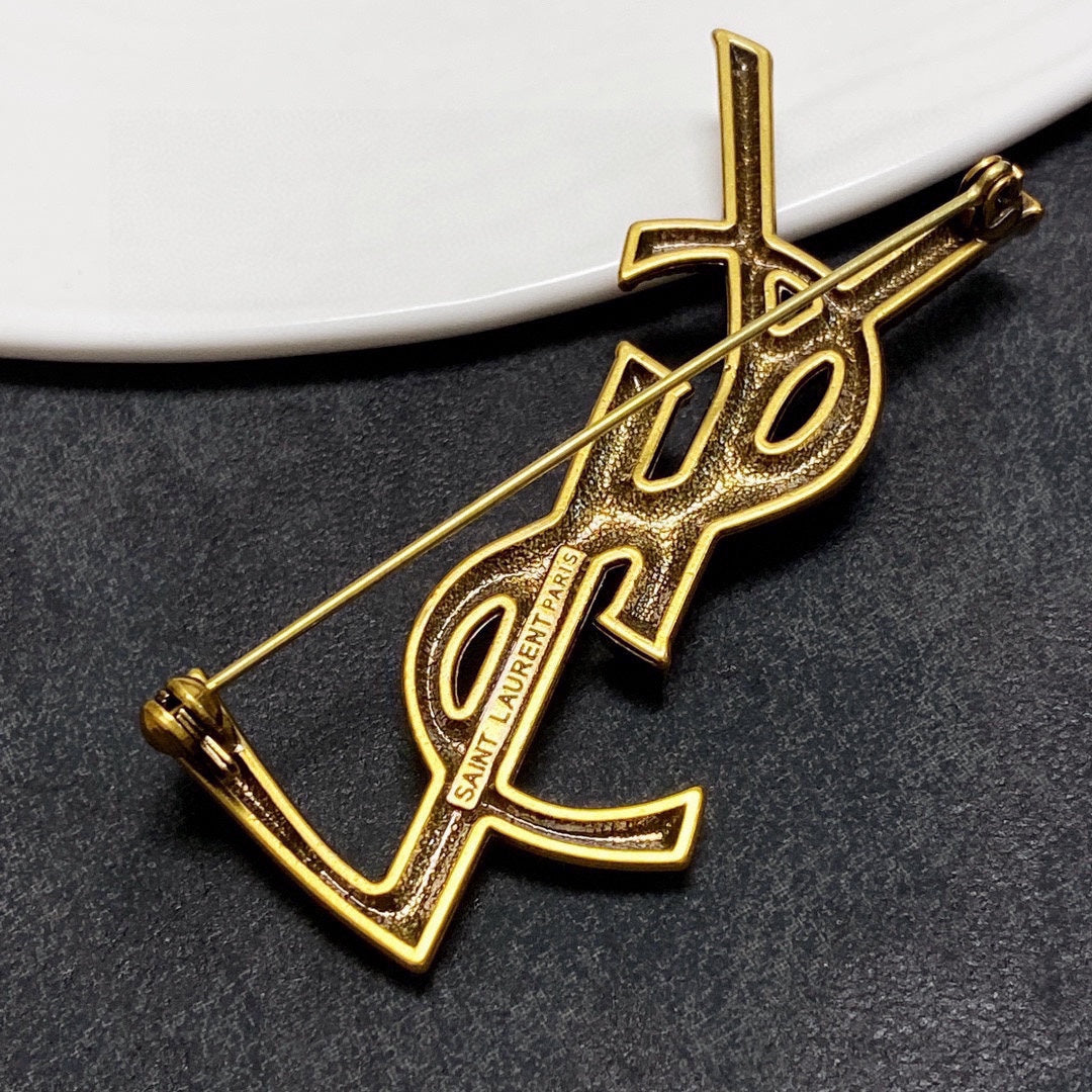 18K YSL Classic Brooch