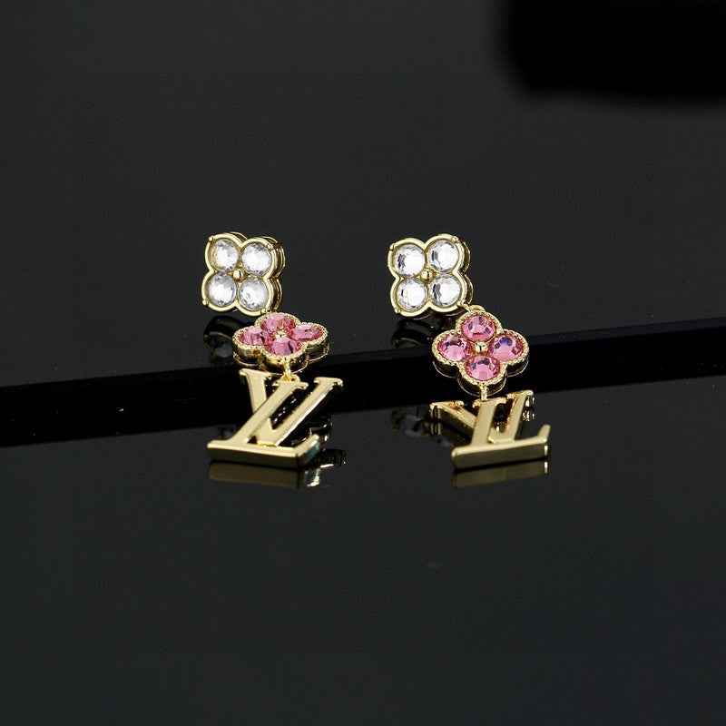 18K Louis Vuitton Iconic Pink Crystal Earrings