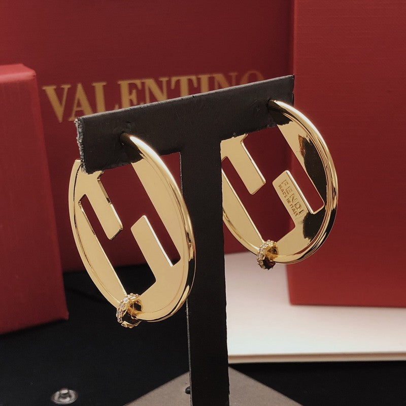 18K Fendi Big Round Earrings