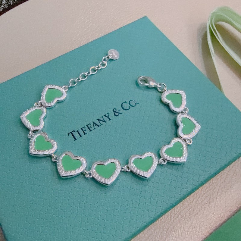 18K Return to Tiffany Green Heart Tag Bracelet