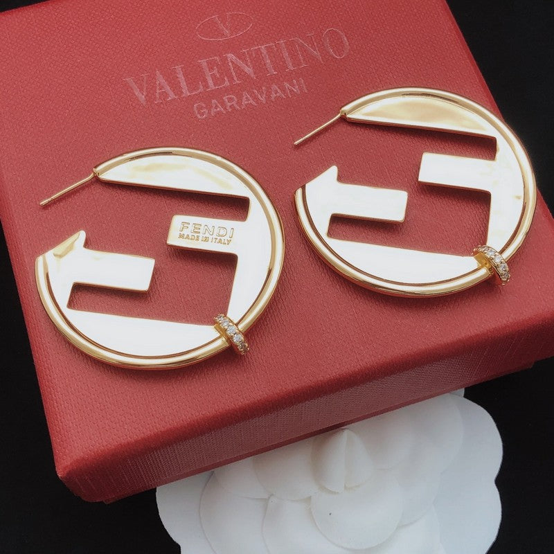 18K Fendi Big Round Earrings