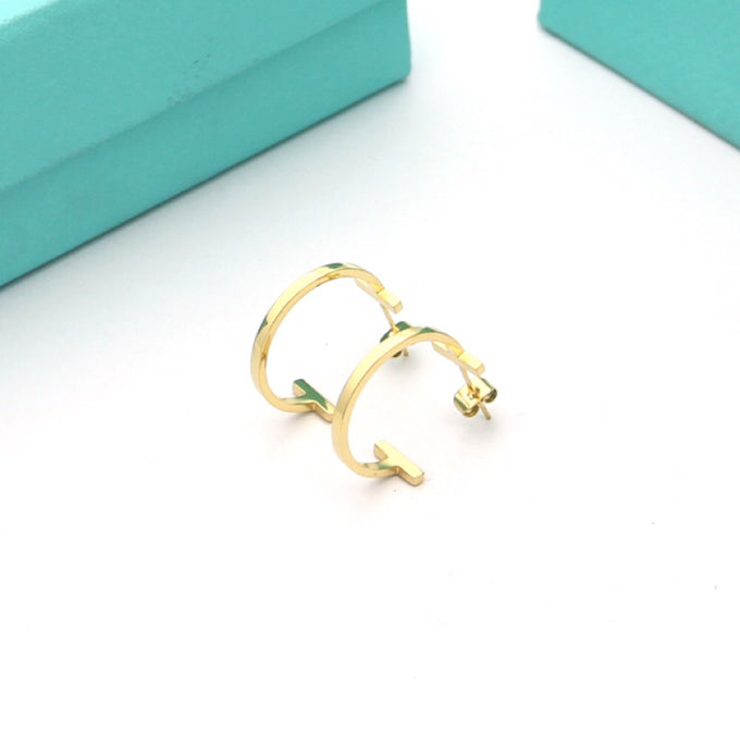18K Tiffany Hoop Earrings