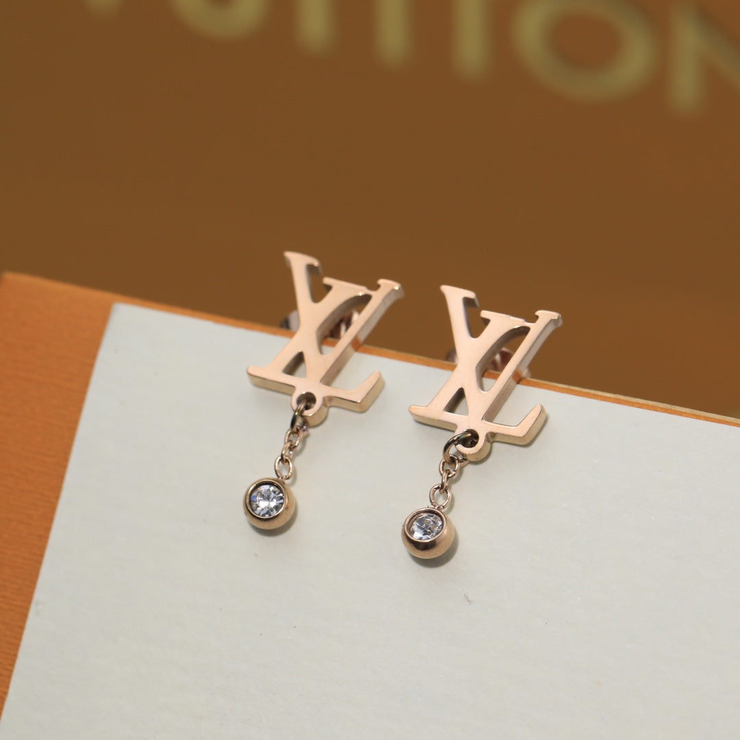 18K Louis Vuitton Diamond Earrings