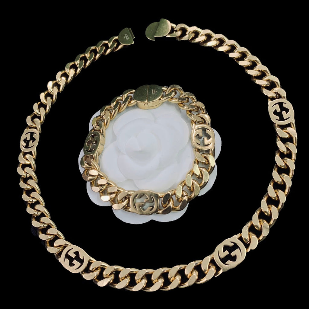 18K Double Gucci Chain Bracelet